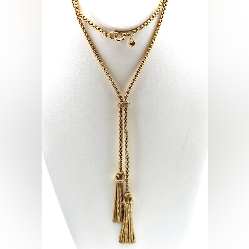 J. Crew | costume jewelry gold tassel necklace